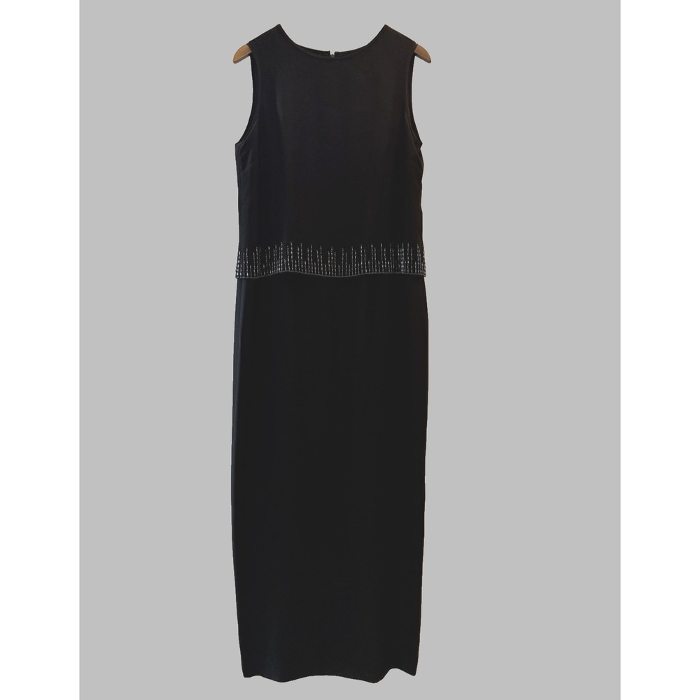 VTG Jones New York Evening Dress Maxi Size 12 Formal Quiet Luxury Gown Elegant